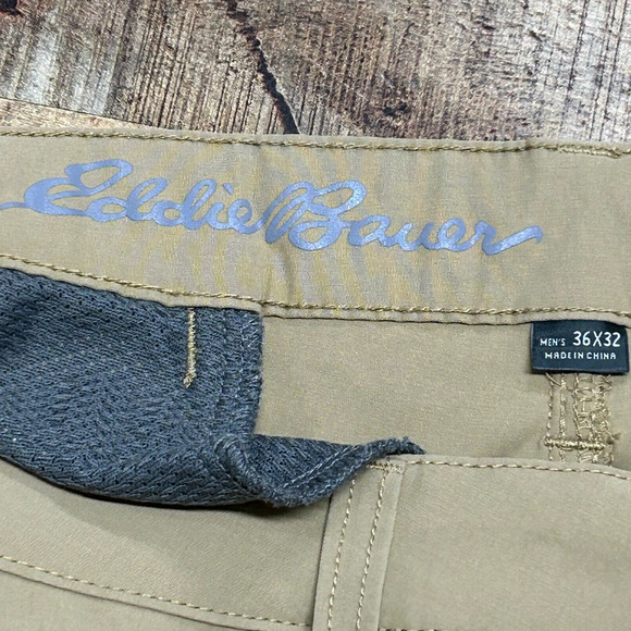 Eddie Bauer Pant Mens 36x32 Actual 35x31 Slim Tan Horizon Guide Chino Stretch 5% - Picture 9 of 10